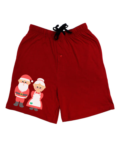 Cute Mr and Mrs Santa Claus Couple Christmas Adult Lounge Shorts - Red or Black-Lounge Shorts-TooLoud-Red-Small-Davson Sales