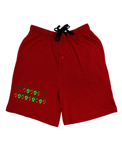 Merry Christmas Lights Red and Green Adult Lounge Shorts - Red or Black-Lounge Shorts-TooLoud-Red-Small-Davson Sales