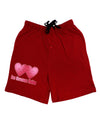 Dos Corazones Unidos Design Adult Lounge Shorts - Red or Black by TooLoud-Lounge Shorts-TooLoud-Black-Small-Davson Sales