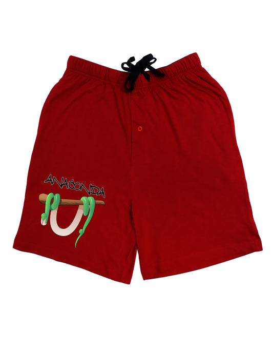 Anaconda Design Green Text Adult Lounge Shorts - Red or Black-Lounge Shorts-TooLoud-Red-Small-Davson Sales