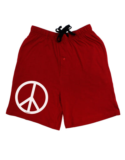 Peace Sign Symbol Adult Lounge Shorts-Lounge Shorts-TooLoud-Red-Small-Davson Sales