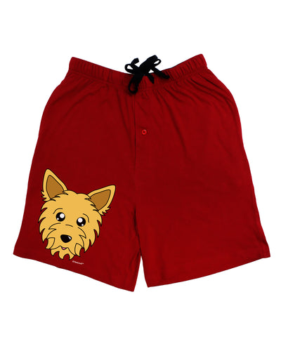 Cute Yorkshire Terrier Yorkie Dog Adult Lounge Shorts - Red or Black by TooLoud-Lounge Shorts-TooLoud-Black-Small-Davson Sales