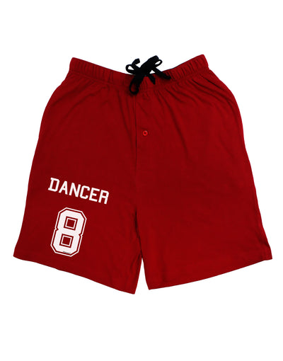 Reindeer Jersey - Dancer 8 Adult Lounge Shorts - Red or Black-Lounge Shorts-TooLoud-Red-Small-Davson Sales