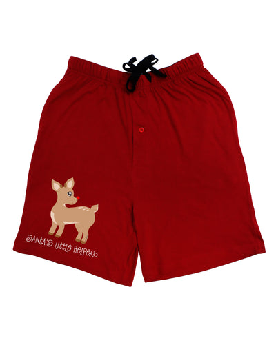 Santa's Little Helper Cute Rudolph - Christmas Adult Lounge Shorts - Red or Black by TooLoud-Lounge Shorts-TooLoud-Black-Small-Davson Sales