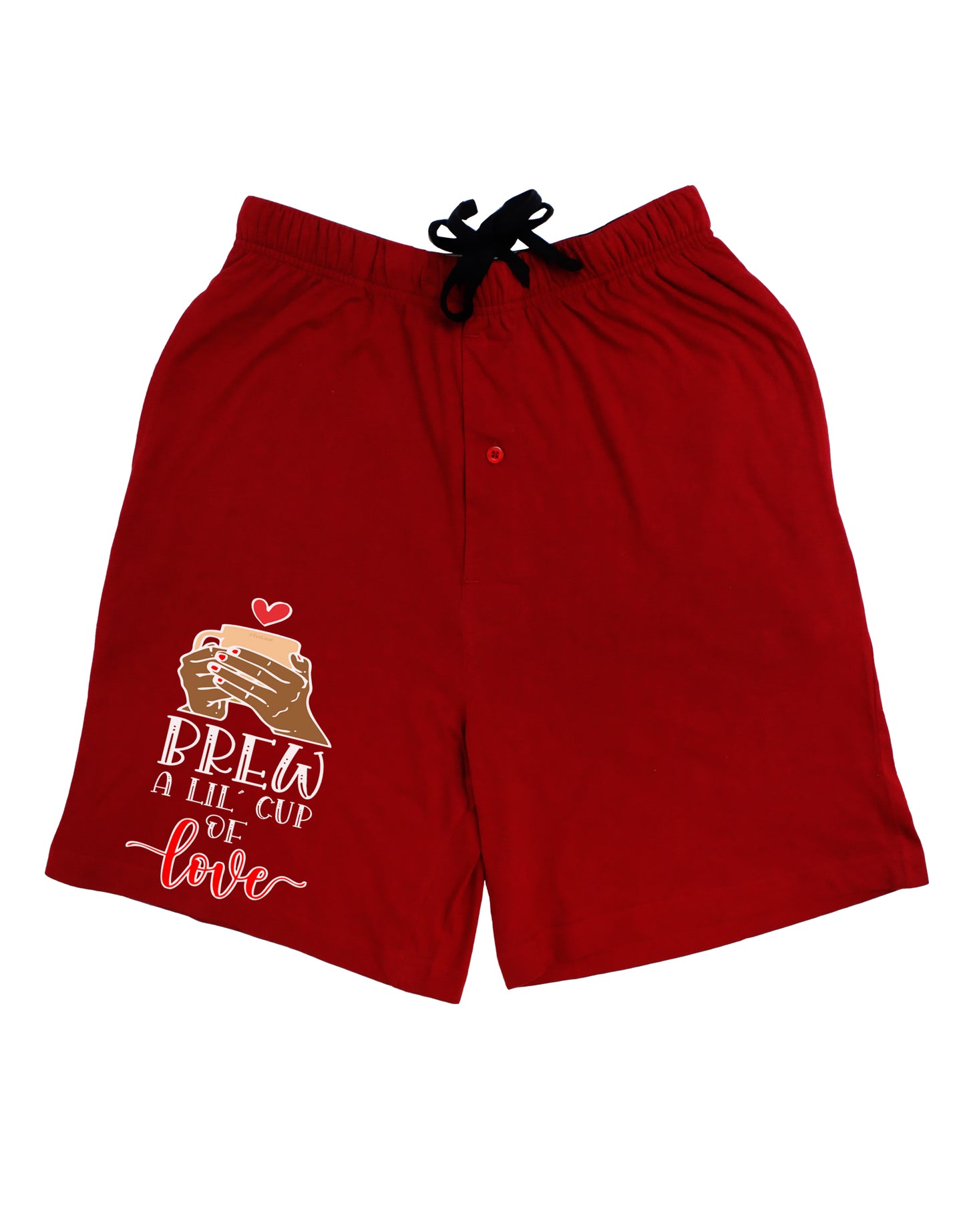 Brew a lil cup of love dark Adult Lounge Shorts-Lounge Shorts-TooLoud-Red-Small-Davson Sales
