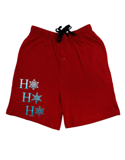 Ho Ho Ho Snowflakes Relaxed Adult Lounge Shorts-Lounge Shorts-TooLoud-Red-Small-Davson Sales