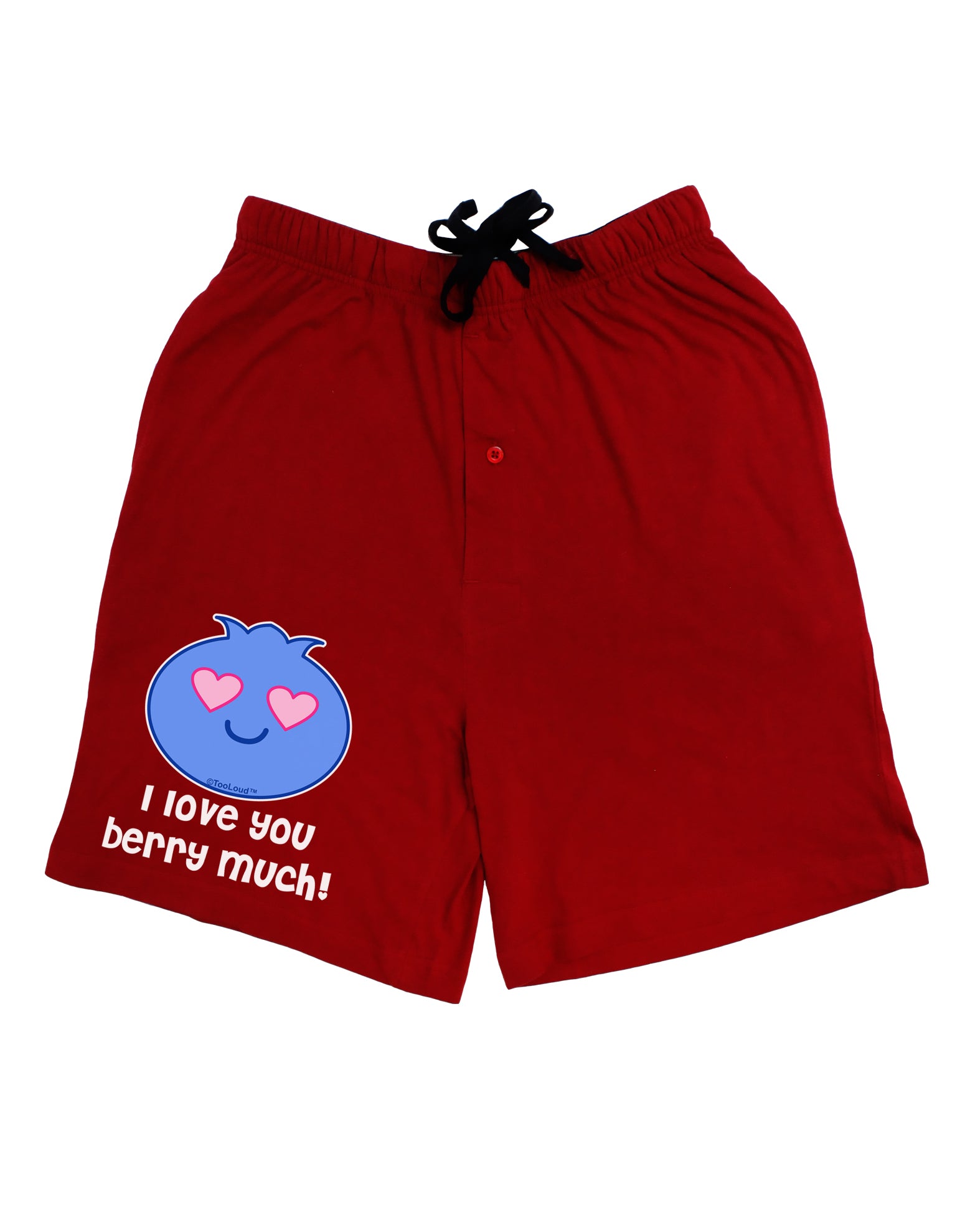 I Love You Berry Much Adult Lounge Shorts - Red or Black by TooLoud-Lounge Shorts-TooLoud-Black-Small-Davson Sales