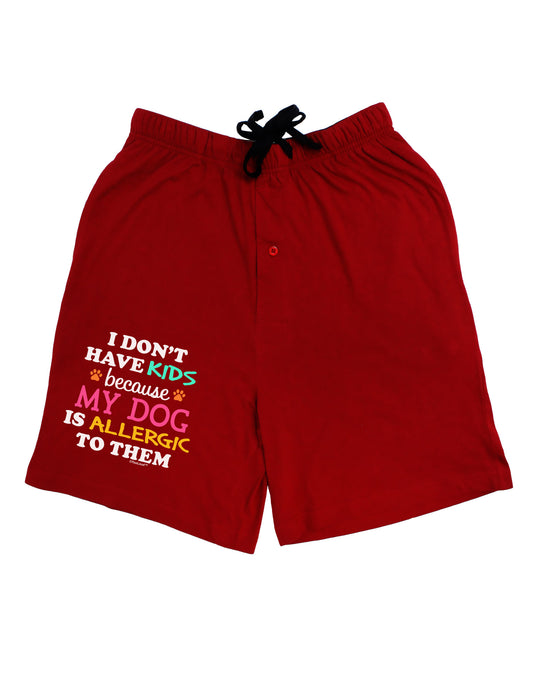 I Don't Have Kids - Dog Adult Lounge Shorts-Lounge Shorts-TooLoud-Red-Small-Davson Sales