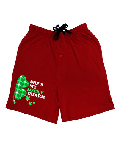 She's My Lucky Charm - Right Adult Lounge Shorts-Lounge Shorts-TooLoud-Red-Small-Davson Sales