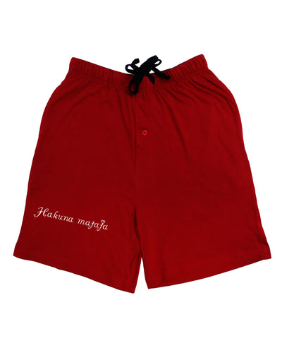 TooLoud Hakuna Matata Dark Adult Lounge Shorts-Lounge Shorts-TooLoud-Red-Small-Davson Sales