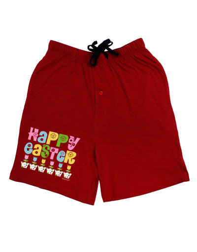 Happy Easter - Tulips Adult Lounge Shorts - Red or Black by TooLoud-Lounge Shorts-TooLoud-Black-Small-Davson Sales