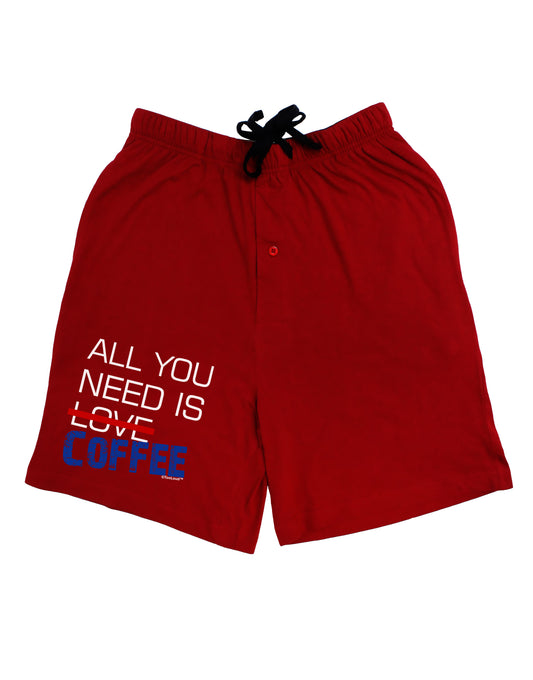 All You Need Is Coffee Adult Lounge Shorts-Lounge Shorts-TooLoud-Red-Small-Davson Sales