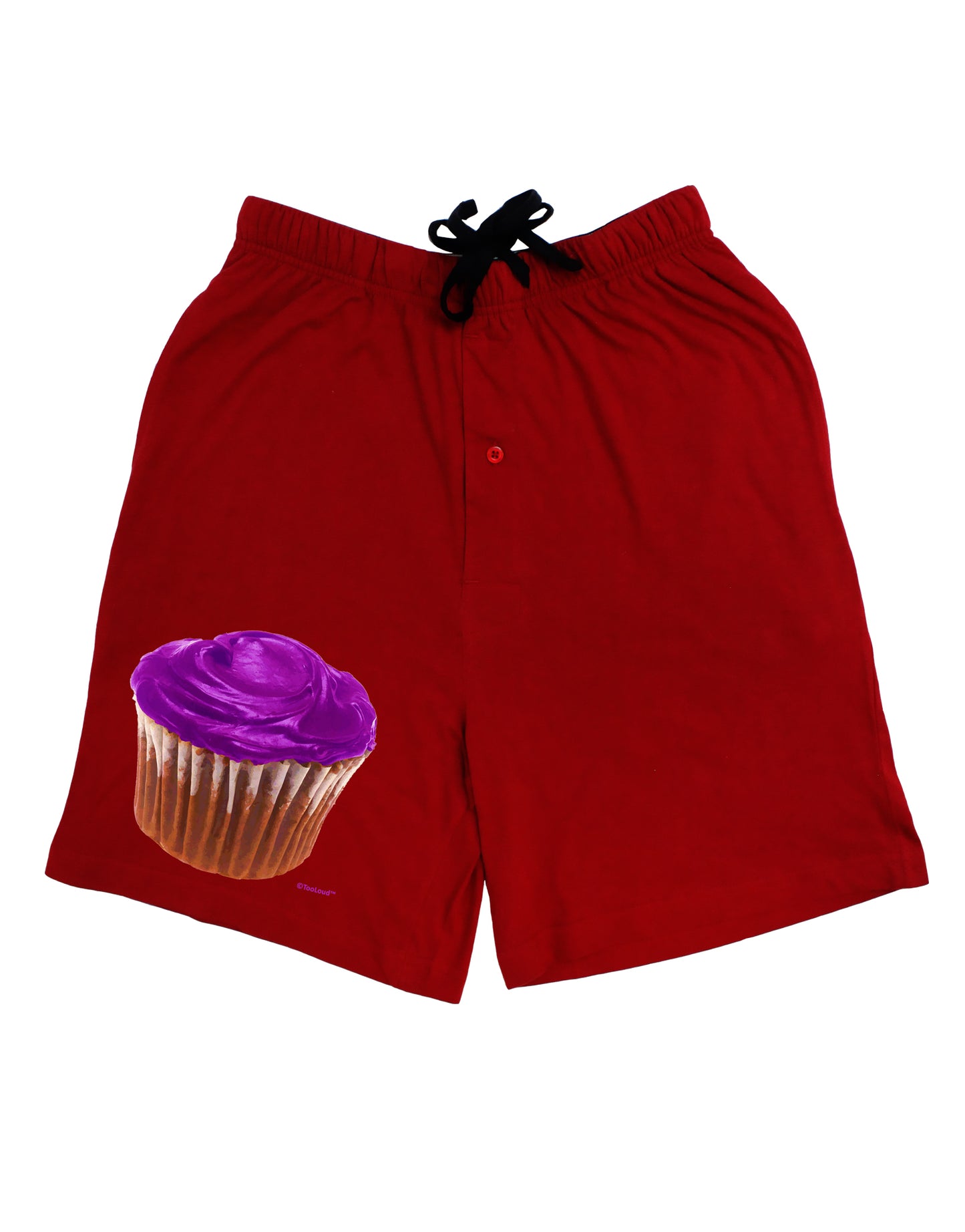 Giant Bright Purple Cupcake Adult Lounge Shorts - Red or Black by TooLoud-Lounge Shorts-TooLoud-Black-Small-Davson Sales