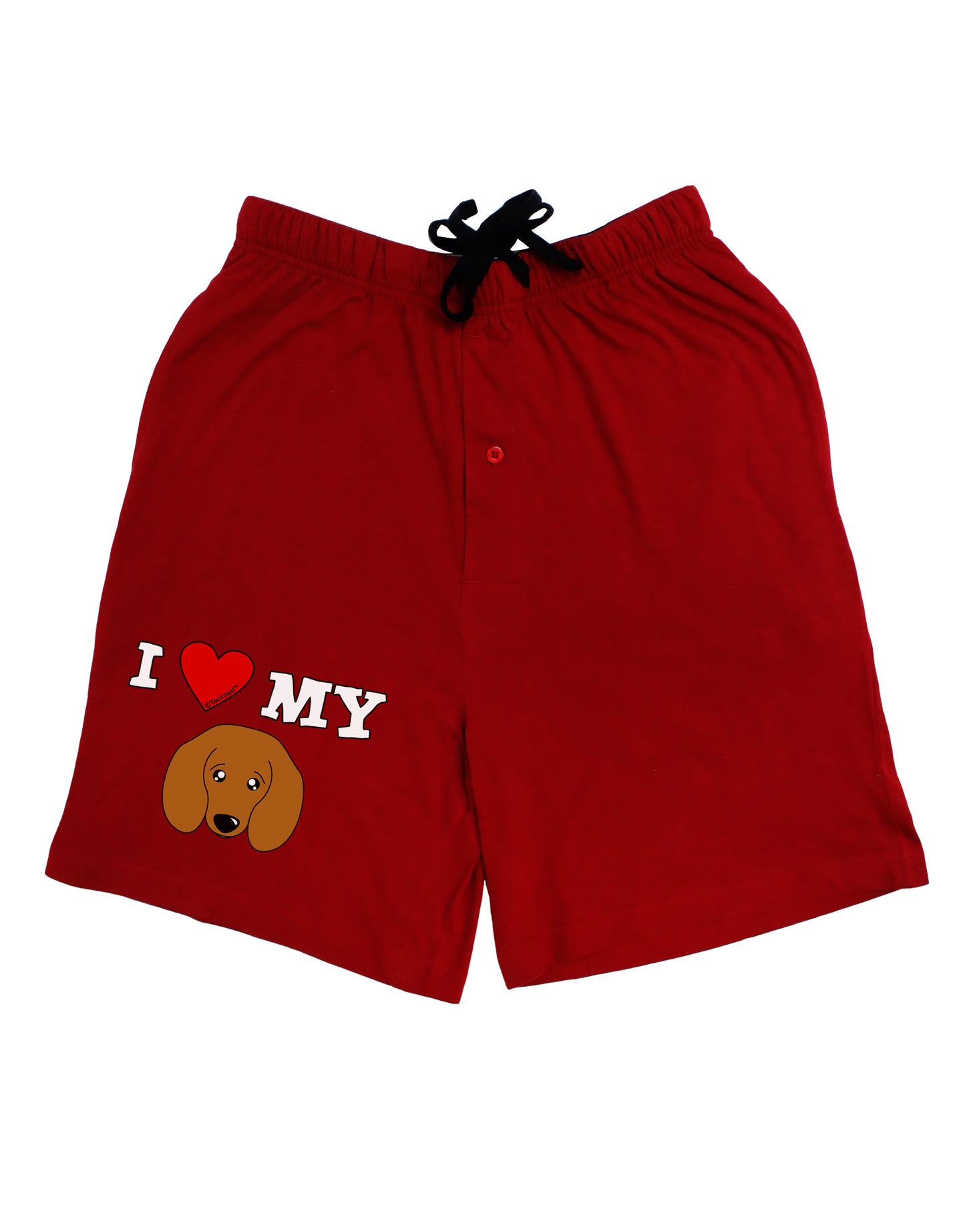 I Heart My - Cute Doxie Dachshund Dog Adult Lounge Shorts - Red or Black by TooLoud-Lounge Shorts-TooLoud-Black-Small-Davson Sales