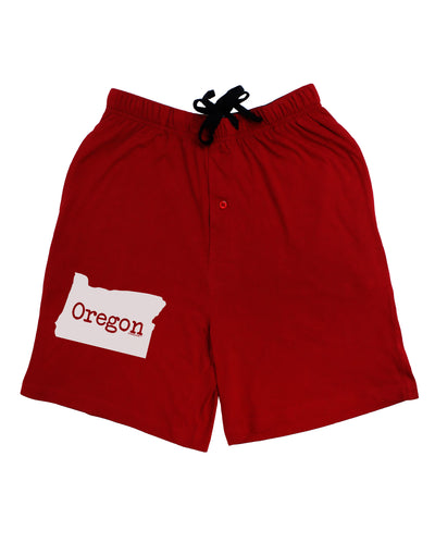Oregon - United States Shape Adult Lounge Shorts - Red or Black by TooLoud-Lounge Shorts-TooLoud-Red-Small-Davson Sales