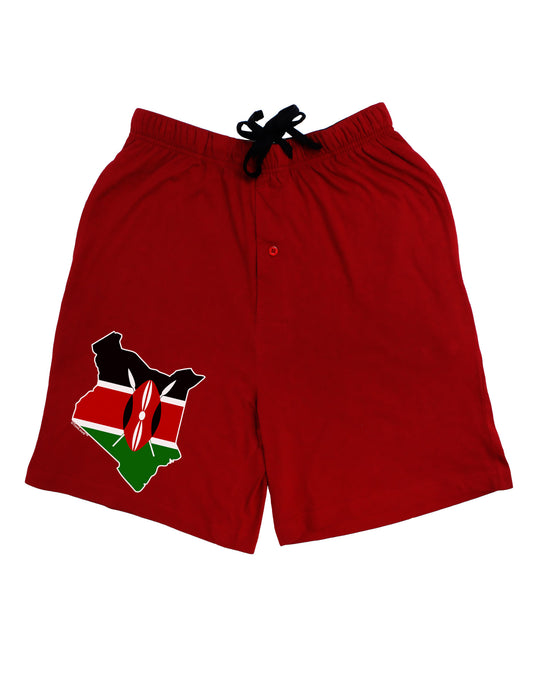 Kenya Flag Silhouette Adult Lounge Shorts-Lounge Shorts-TooLoud-Red-Small-Davson Sales