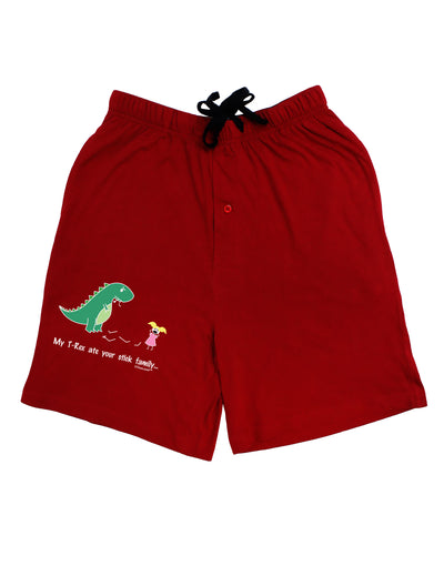 My T-Rex Ate Your Stick Family - Color Adult Lounge Shorts - Red or Black by TooLoud-Lounge Shorts-TooLoud-Black-Small-Davson Sales