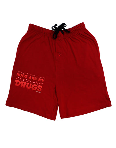 Hugs Are My Drugs Adult Lounge Shorts-Lounge Shorts-TooLoud-Red-Small-Davson Sales