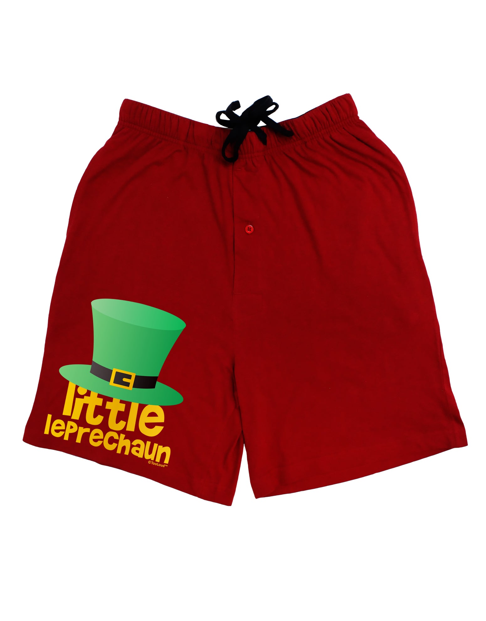 Little Leprechaun - St. Patrick's Day Adult Lounge Shorts - Red or Black by TooLoud-Lounge Shorts-TooLoud-Black-Small-Davson Sales
