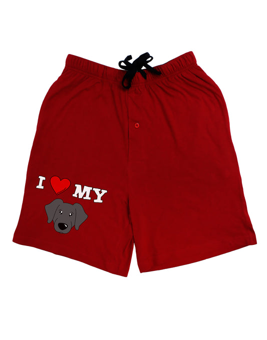 I Heart My - Cute Black Labrador Retriever Dog Adult Lounge Shorts - Red or Black by TooLoud-Lounge Shorts-TooLoud-Black-Small-Davson Sales