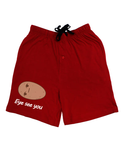 Potato - Eye See You Adult Lounge Shorts - Red or Black-Lounge Shorts-TooLoud-Black-Small-Davson Sales