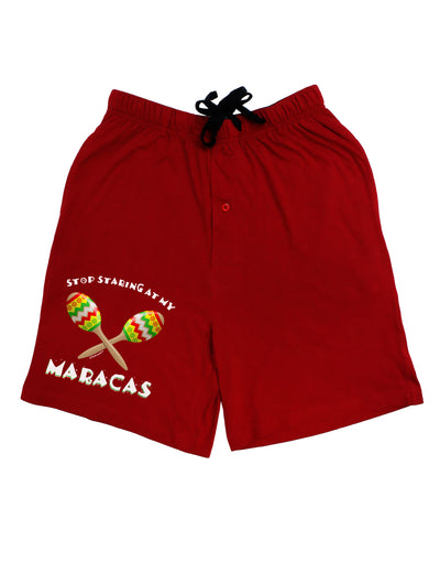 Stop Staring At My Maracas Adult Lounge Shorts-Lounge Shorts-TooLoud-Red-Small-Davson Sales