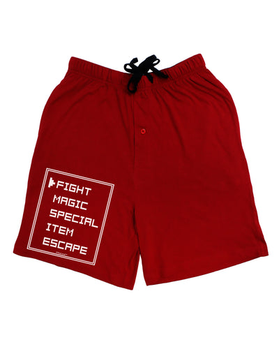 RPG Command Selection List Adult Lounge Shorts - Red or Black by TooLoud-Lounge Shorts-TooLoud-Black-Small-Davson Sales