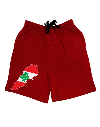 Lebanon Flag Silhouette Adult Lounge Shorts-Lounge Shorts-TooLoud-Red-Small-Davson Sales