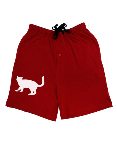 Cat Silhouette Design Adult Lounge Shorts - Red or Black by TooLoud-Lounge Shorts-TooLoud-Black-Small-Davson Sales