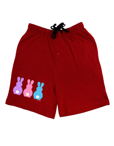 Three Easter Bunnies - Pastels Adult Lounge Shorts - Red or Black by TooLoud-Lounge Shorts-TooLoud-Black-Small-Davson Sales