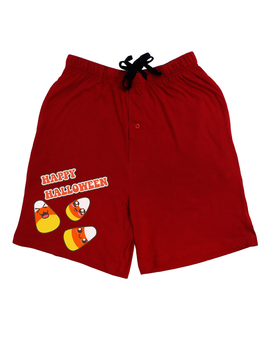 Happy Halloween Cute Candy Corn Adult Lounge Shorts - Red- Medium-Lounge Shorts-TooLoud-Davson Sales