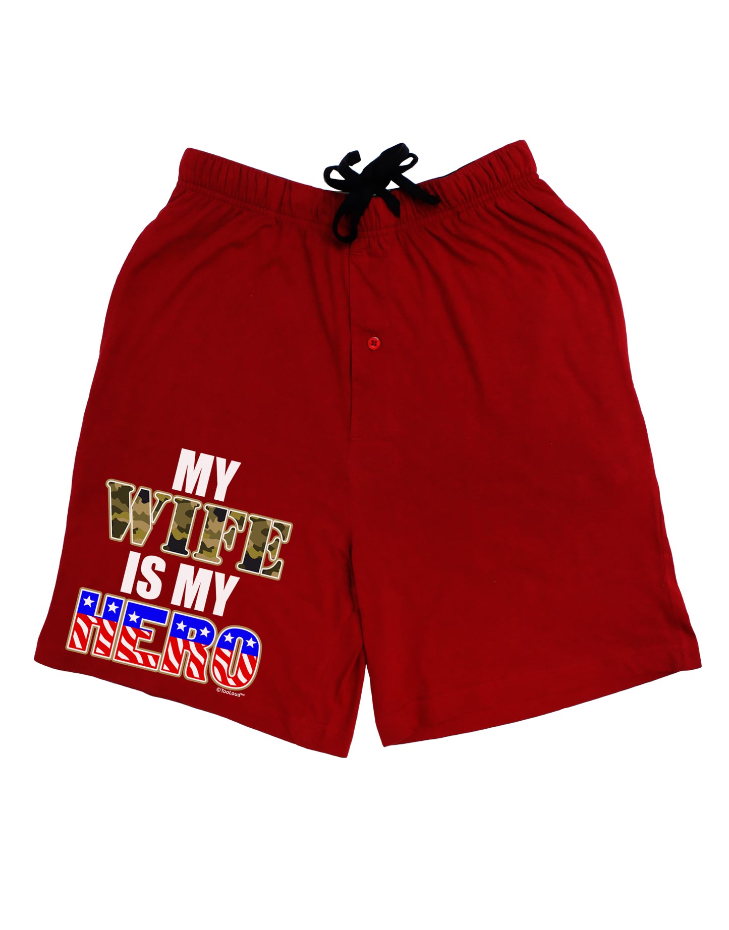 My Wife is My Hero - Armed Forces Adult Lounge Shorts by TooLoud-Lounge Shorts-TooLoud-Black-Small-Davson Sales