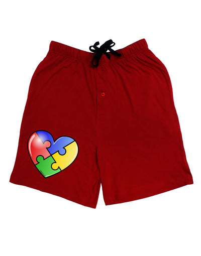 Big Puzzle Heart - Autism Awareness Adult Lounge Shorts by TooLoud-Lounge Shorts-TooLoud-Black-Small-Davson Sales