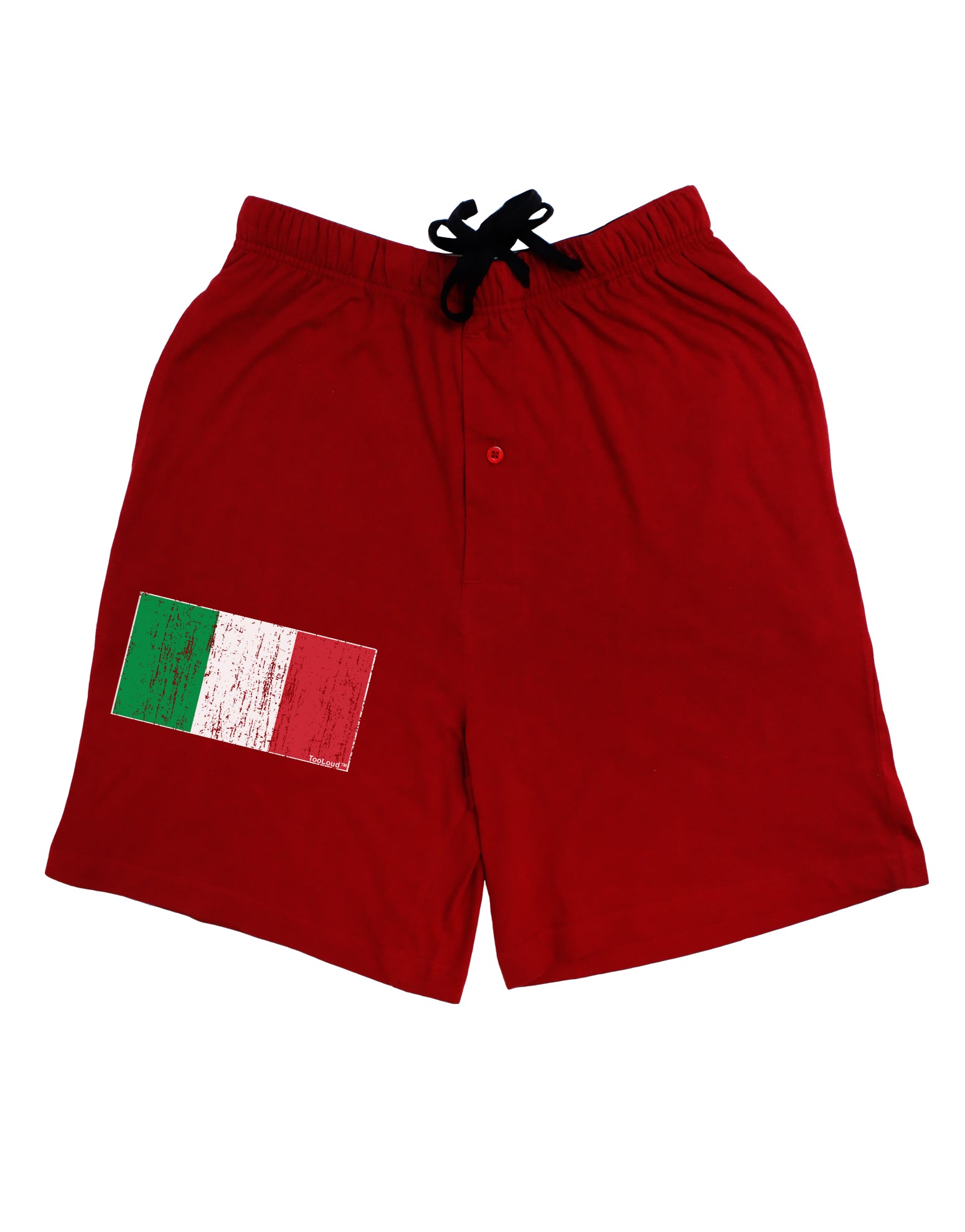 Italian Flag - Distressed Adult Lounge Shorts - Red or Black by TooLoud-Lounge Shorts-TooLoud-Black-Small-Davson Sales