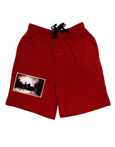 Nighttime Flamingos Adult Lounge Shorts-Lounge Shorts-TooLoud-Red-Small-Davson Sales