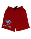 TooLoud Wifi Equals Love Adult Lounge Shorts-Lounge Shorts-TooLoud-Red-Small-Davson Sales