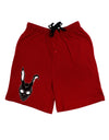 Scary Bunny Face Black Adult Lounge Shorts-Lounge Shorts-TooLoud-Red-Small-Davson Sales