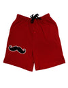 Big Fancy Mustache Adult Lounge Shorts - Red or Black-Lounge Shorts-TooLoud-Red-Small-Davson Sales