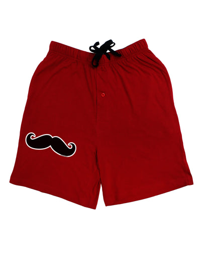 Big Fancy Mustache Adult Lounge Shorts - Red or Black-Lounge Shorts-TooLoud-Red-Small-Davson Sales