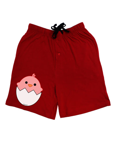 Cute Hatching Chick - Pink Adult Lounge Shorts - Red or Black by TooLoud-Lounge Shorts-TooLoud-Red-Small-Davson Sales