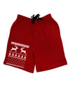 Ugly Christmas Sweater Reindeer Pattern Adult Lounge Shorts - Red or Black-Lounge Shorts-TooLoud-Red-Small-Davson Sales