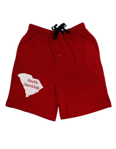 South Carolina - United States Shape Adult Lounge Shorts - Red or Black by TooLoud-Lounge Shorts-TooLoud-Red-Small-Davson Sales