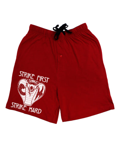 Strike First Strike Hard Cobra Dark Adult Lounge Shorts-Lounge Shorts-TooLoud-Red-Small-Davson Sales