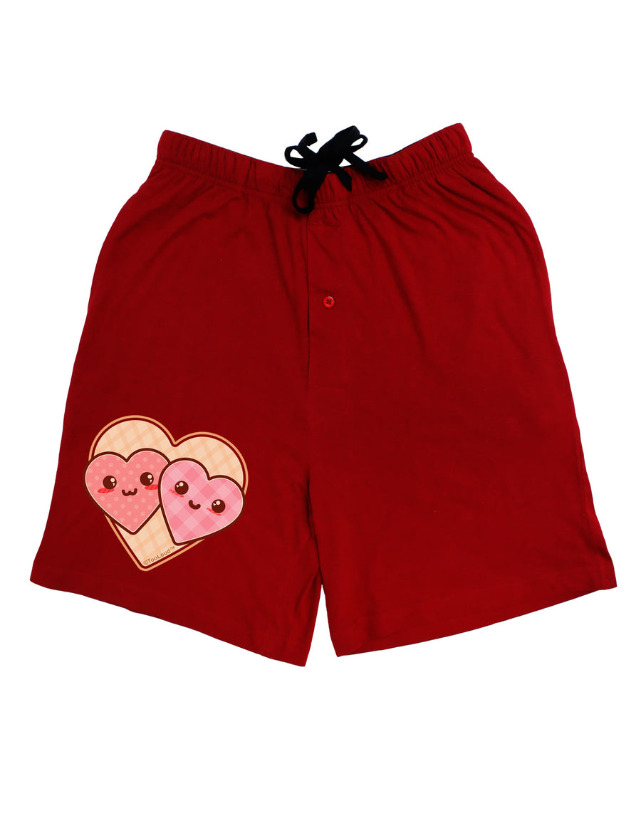 Super Cute Kawaii Hearts Adult Lounge Shorts - Red- Medium-Lounge Shorts-TooLoud-Davson Sales