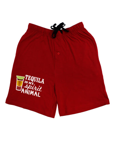 Tequila Is My Spirit Animal Adult Lounge Shorts-Lounge Shorts-TooLoud-Red-Small-Davson Sales