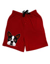 Cute Boston Terrier Dog Face Adult Lounge Shorts - Red or Black by TooLoud-Lounge Shorts-TooLoud-Red-Small-Davson Sales