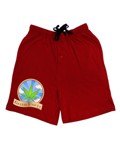 Green Party Symbol Adult Lounge Shorts-Lounge Shorts-TooLoud-Red-Small-Davson Sales