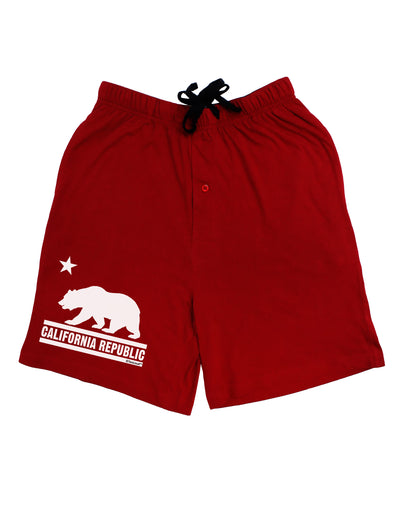 California Republic Design - Cali Bear Adult Lounge Shorts - Red or Black by TooLoud-Lounge Shorts-TooLoud-Black-Small-Davson Sales