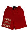 Free Mustache Rides Adult Lounge Shorts - Red- Medium-Lounge Shorts-TooLoud-Davson Sales