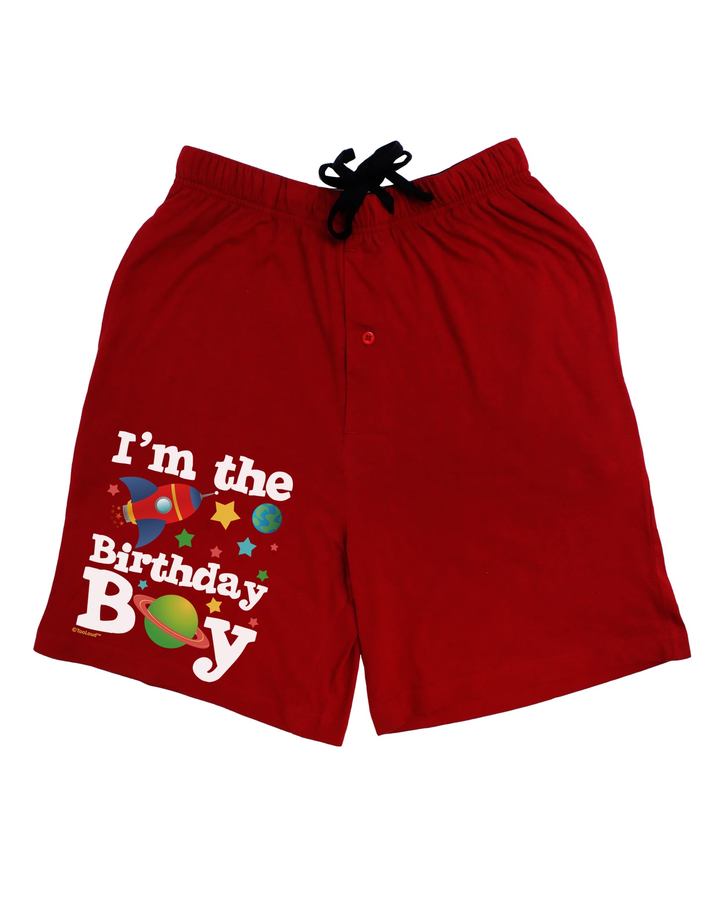 I'm the Birthday Boy - Outer Space Design Adult Lounge Shorts - Red or Black by TooLoud-Lounge Shorts-TooLoud-Black-Small-Davson Sales
